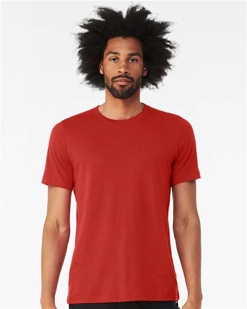 Custom Embroidered BELLA + CANVAS CVC Jersey Tee 3001CVC Solid Red Blend