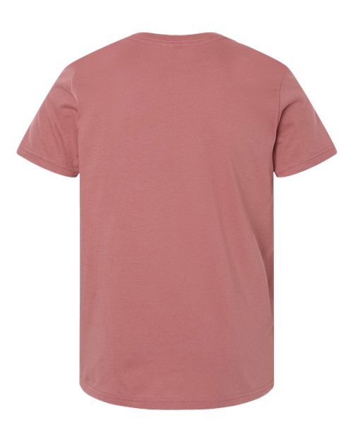 BELLA + CANVAS Youth Jersey Tee 3001Y Mauve Custom Embroidered Business Logo