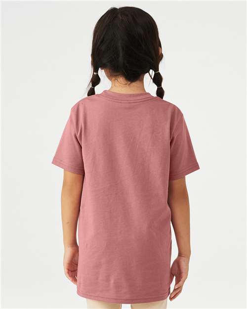 BELLA + CANVAS Youth Jersey Tee 3001Y Mauve Custom Embroidered Business Logo