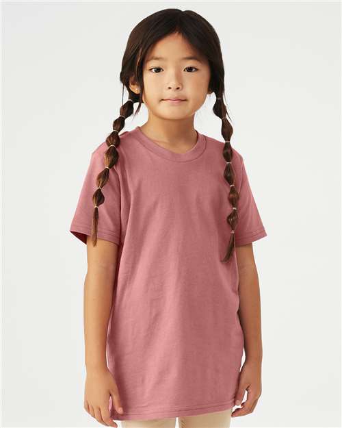 Custom Embroidered BELLA + CANVAS Youth Jersey Tee 3001Y Mauve