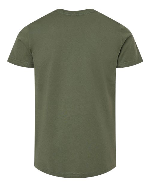 BELLA + CANVAS Youth Jersey Tee 3001Y Military Green Custom Embroidered Business Logo