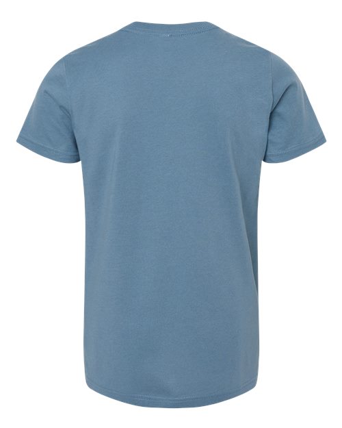BELLA + CANVAS Youth Jersey Tee 3001Y Steel Blue Custom Embroidered Business Logo