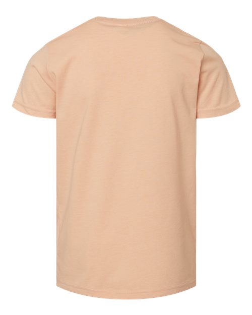 BELLA + CANVAS Youth CVC Jersey Tee 3001YCVC Heather Orchid Custom Embroidered Business Logo