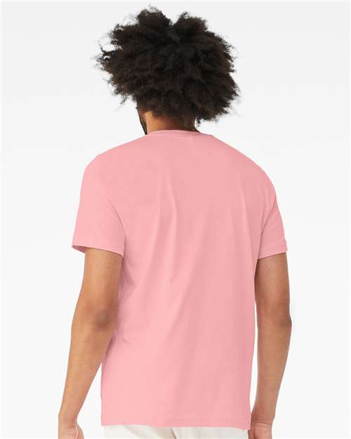 BELLA + CANVAS Jersey V-Neck Tee 3005 Pink Custom Embroidered Business Logo