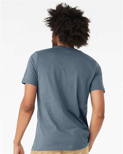 BELLA + CANVAS Triblend Tee 3413 Solid Slate Triblend Custom Embroidered Business Logo
