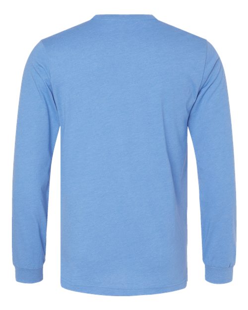 BELLA + CANVAS Heather CVC Long Sleeve Tee 3501CVC Heather Carolina Blue