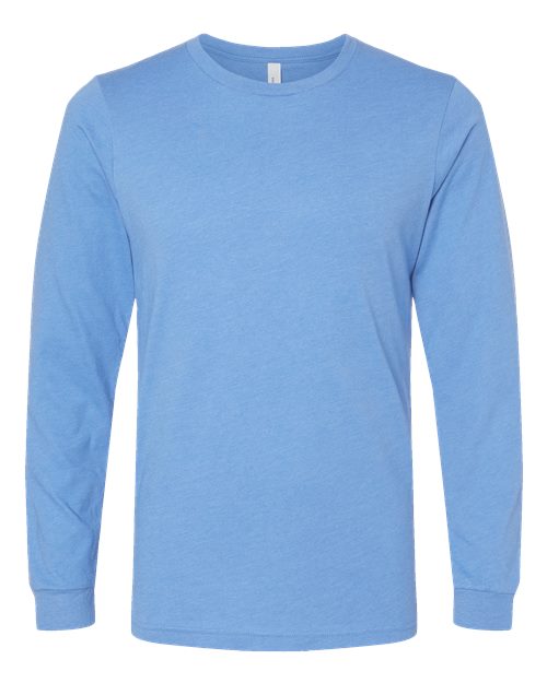 BELLA + CANVAS Heather CVC Long Sleeve Tee 3501CVC Heather Carolina Blue