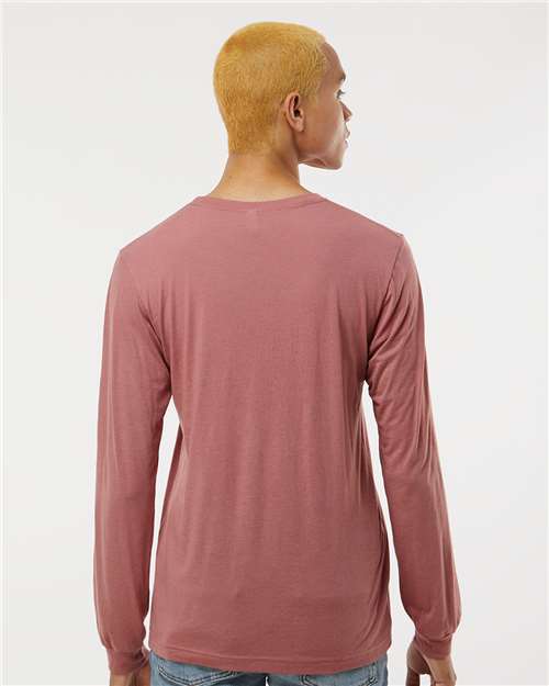 BELLA + CANVAS Triblend Long Sleeve Tee 3513 Mauve Triblend Custom Embroidered Business Logo