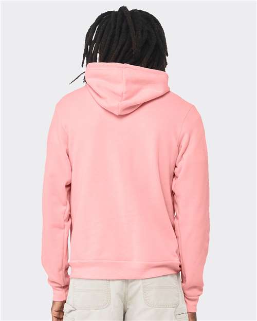 BELLA + CANVAS Sponge Fleece Hoodie 3719 Pink Custom Embroidered Business Logo