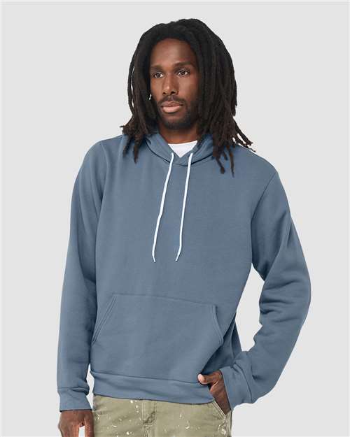 BELLA + CANVAS Sponge Fleece Hoodie 3719 Steel Blue Custom Embroidered Business Logo