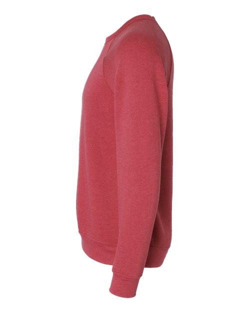 BELLA + CANVAS Sponge Fleece Raglan Crewneck Sweatshirt 3901 Heather Red