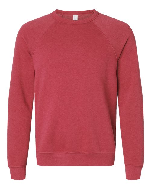 BELLA + CANVAS Sponge Fleece Raglan Crewneck Sweatshirt 3901 Custom Embroidered Business Logo