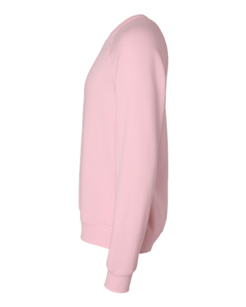 BELLA + CANVAS Sponge Fleece Raglan Crewneck Sweatshirt 3901 Pink