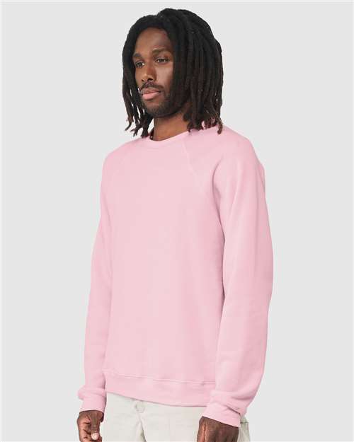 BELLA + CANVAS Sponge Fleece Raglan Crewneck Sweatshirt 3901 Custom Embroidered Business Logo