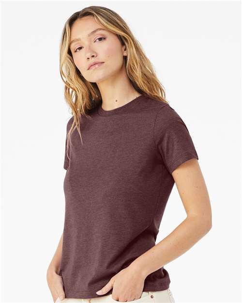 BELLA + CANVAS Women’s Relaxed Fit Heather CVC Tee 6400CVC Custom Embroidered Business Logo