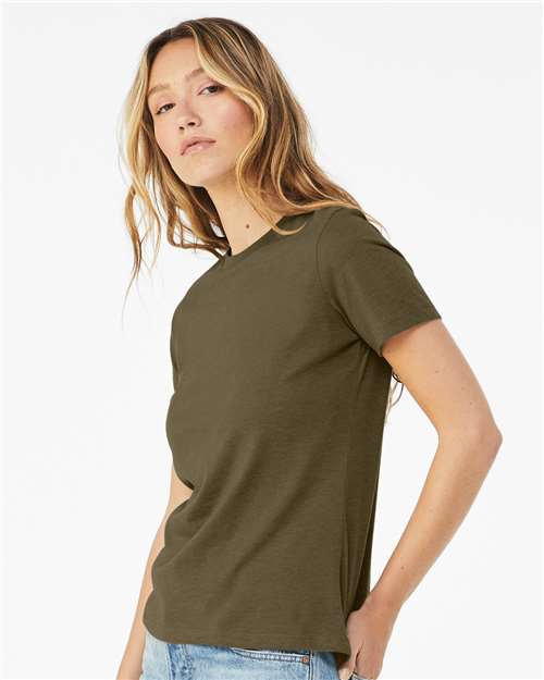 BELLA + CANVAS Women’s Relaxed Fit Heather CVC Tee 6400CVC Custom Embroidered Business Logo