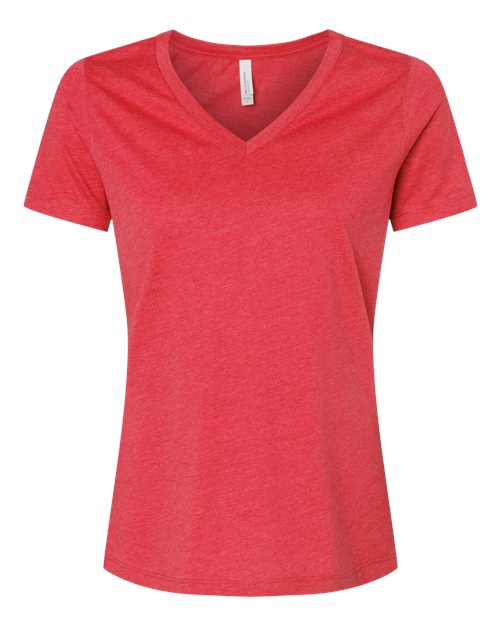 BELLA + CANVAS Women's Relaxed Heather CVC V-Neck Tee 6405CVC Custom Embroidered Business Logo