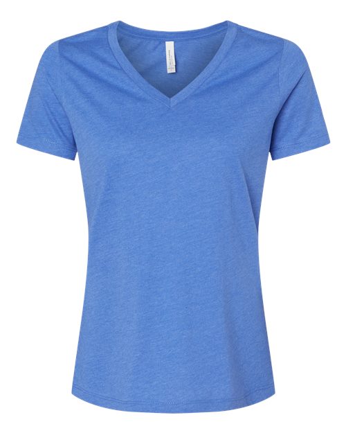 BELLA + CANVAS Women's Relaxed Heather CVC V-Neck Tee 6405CVC Custom Embroidered Business Logo