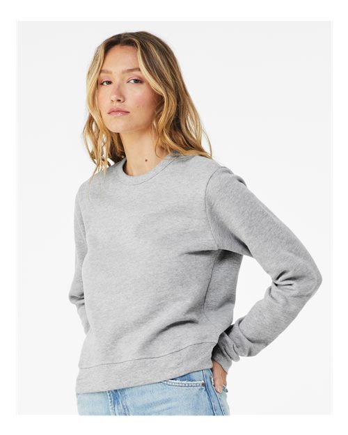 BELLA + CANVAS Women's Sponge Fleece Classic Crewneck Sweatshirt 7511 Custom Embroidered Business Logo
