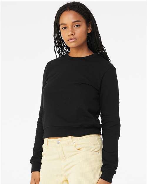 BELLA + CANVAS Women's Sponge Fleece Classic Crewneck Sweatshirt 7511 Custom Embroidered Business Logo