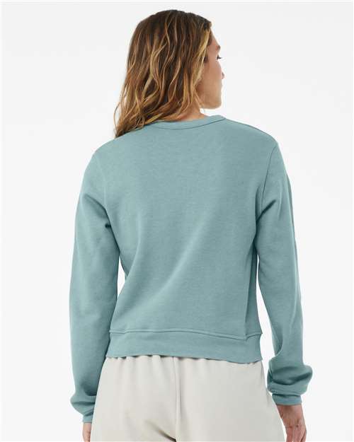 BELLA + CANVAS Women's Sponge Fleece Classic Crewneck Sweatshirt 7511 Custom Embroidered Business Logo