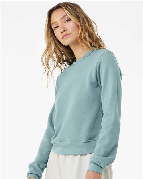 BELLA + CANVAS Women's Sponge Fleece Classic Crewneck Sweatshirt 7511 Custom Embroidered Business Logo