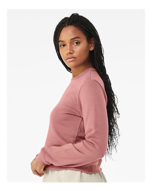 BELLA + CANVAS Women's Sponge Fleece Classic Crewneck Sweatshirt 7511 Custom Embroidered Business Logo
