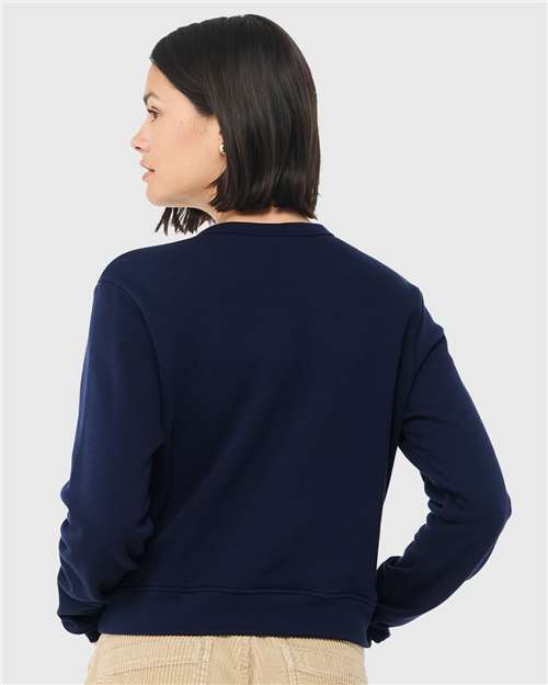 BELLA + CANVAS Women's Sponge Fleece Classic Crewneck Sweatshirt 7511 Custom Embroidered Business Logo