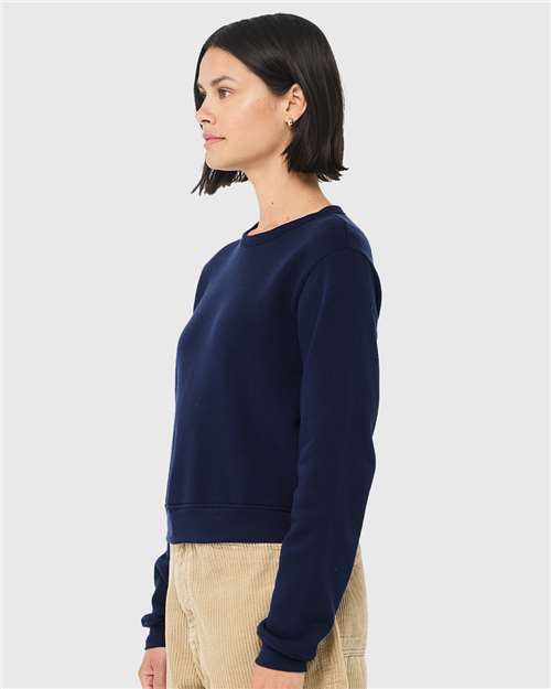 BELLA + CANVAS Women's Sponge Fleece Classic Crewneck Sweatshirt 7511 Custom Embroidered Business Logo