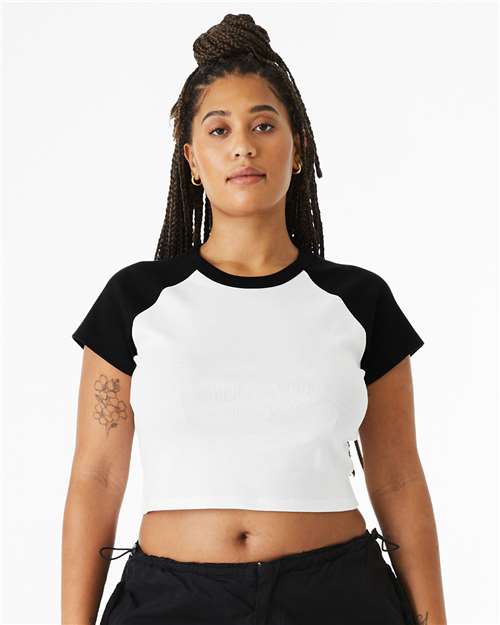 Custom Embroidered BELLA + CANVAS Women's Micro Rib Raglan Baby Tee 1201