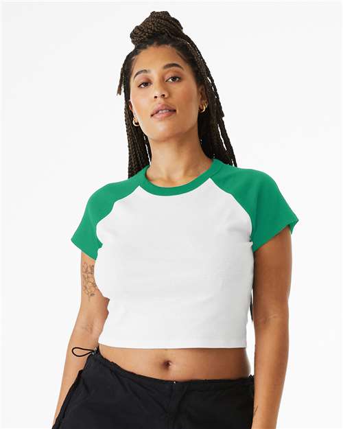 Custom Embroidered BELLA + CANVAS Women's Micro Rib Raglan Baby Tee 1201