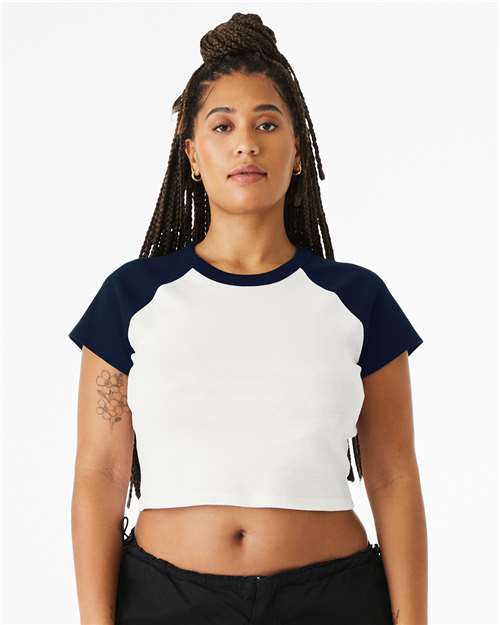 Custom Embroidered BELLA + CANVAS Women's Micro Rib Raglan Baby Tee 1201