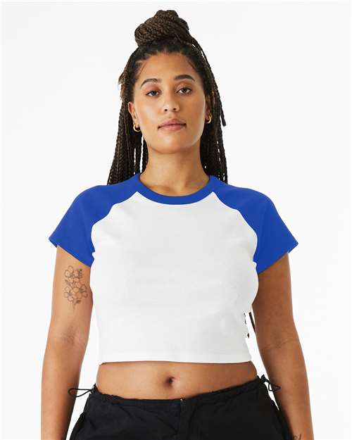 Custom Embroidered BELLA + CANVAS Women's Micro Rib Raglan Baby Tee 1201