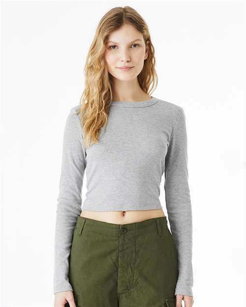 Custom Embroidered BELLA + CANVAS Women's Micro Rib Long Sleeve Baby Tee 1501