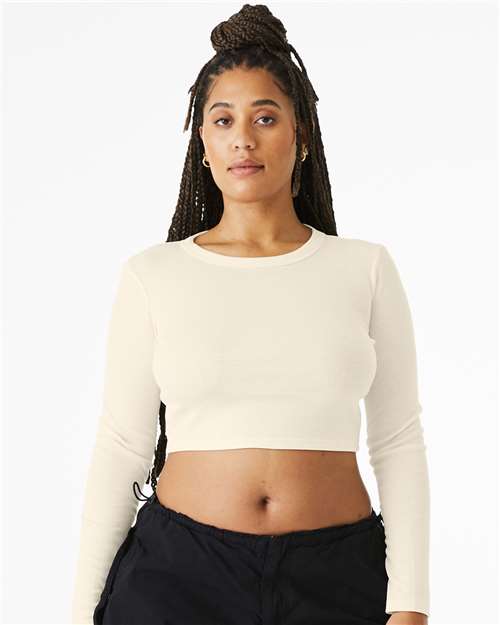 Custom Embroidered BELLA + CANVAS Women's Micro Rib Long Sleeve Baby Tee 1501