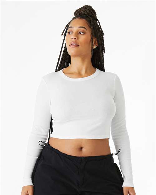Custom Embroidered BELLA + CANVAS Women's Micro Rib Long Sleeve Baby Tee 1501