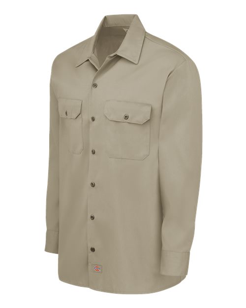 Dickies Long Sleeve Work Shirt - Tall Sizes 5574T Custom Embroidered Business Logo