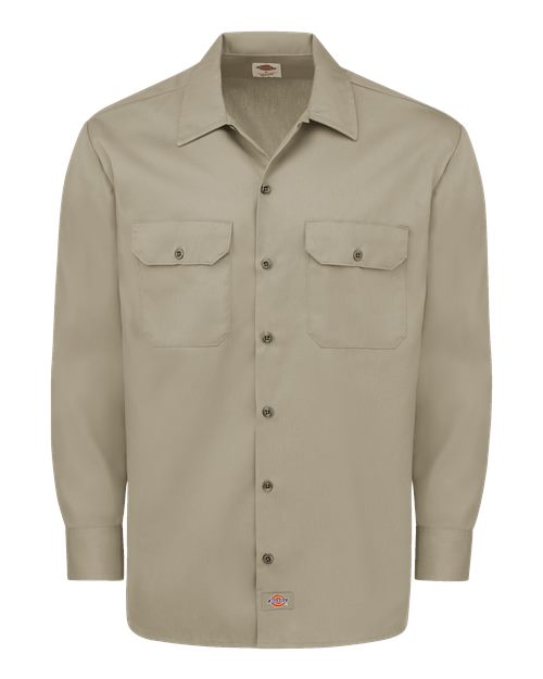 Dickies Long Sleeve Work Shirt - Tall Sizes 5574T Custom Embroidered Business Logo