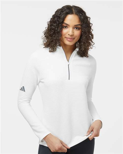 Custom Embroidered Adidas Women's Spacer Quarter-Zip Pullover A589