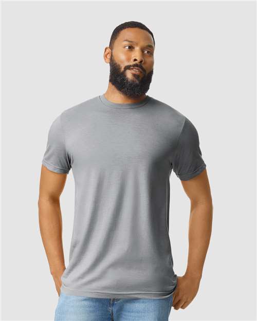 Custom Embroidered Gildan Softstyle® CVC T-Shirt 67000 Sport Grey