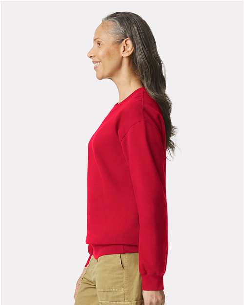 Gildan Softstyle® Midweight Crewneck Sweatshirt SF000 Red Custom Embroidered Business Logo