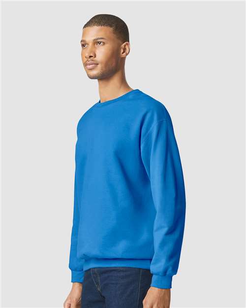 Gildan Softstyle® Midweight Crewneck Sweatshirt SF000 Royal Custom Embroidered Business Logo