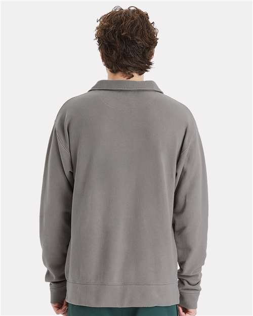 ComfortWash by Hanes Garment-Dyed Polo Collar Sweatshirt GDH490