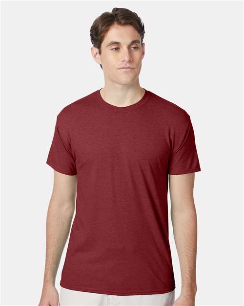 Custom Embroidered Hanes Perfect-T Triblend T-Shirt 42TB Athletic Cardinal Heather
