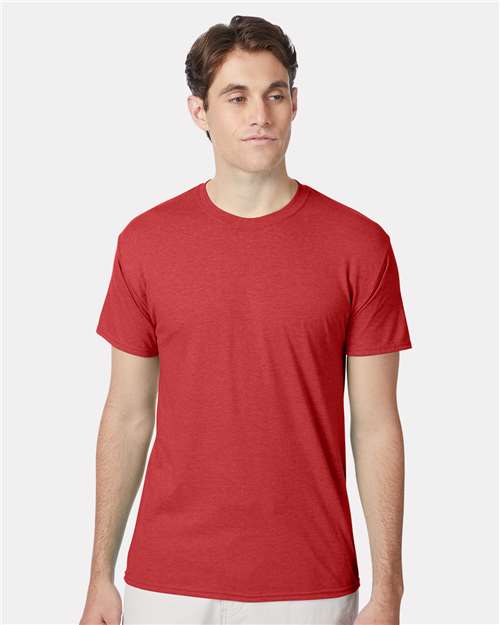 Custom Embroidered Hanes Perfect-T Triblend T-Shirt 42TB Athletic Red Heather