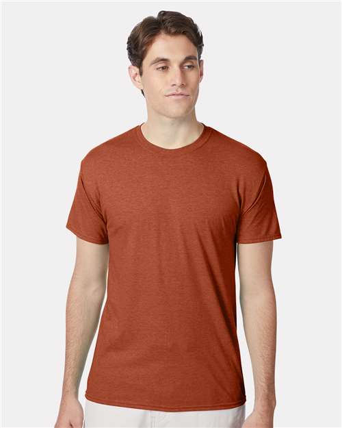 Custom Embroidered Hanes Perfect-T Triblend T-Shirt 42TB Texas Orange Heather