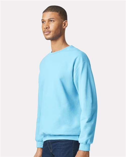Gildan Softstyle® Midweight Crewneck Sweatshirt SF000 Sky Custom Embroidered Business Logo
