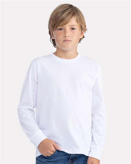 Custom Embroidered Next Level Youth Cotton Long Sleeve T-Shirt 3311
