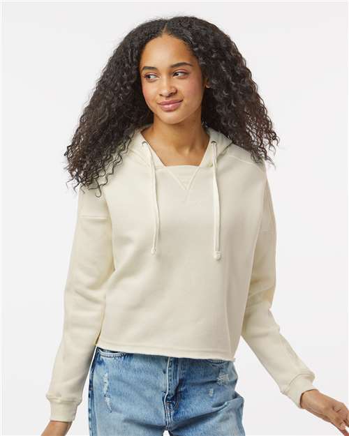 Custom Embroidered MV Sport Women's Angel Fleece Crop Hooded Sweatshirt W23101