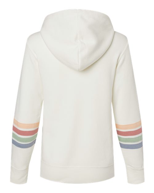MV Sport Women's Striped Sleeves Full-Zip Hooded Sweatshirt W22732
